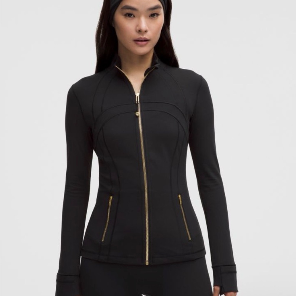 lululemon athletica Black Jacket with Gold Zippers